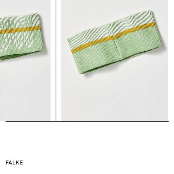 Free People X Falke Snow Green and Yellow Knit Headband Ear Warmer New